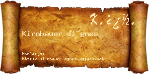 Kirnbauer Ágnes névjegykártya