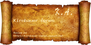 Kirnbauer Ágnes névjegykártya