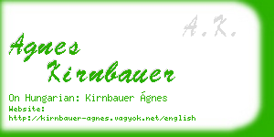 agnes kirnbauer business card